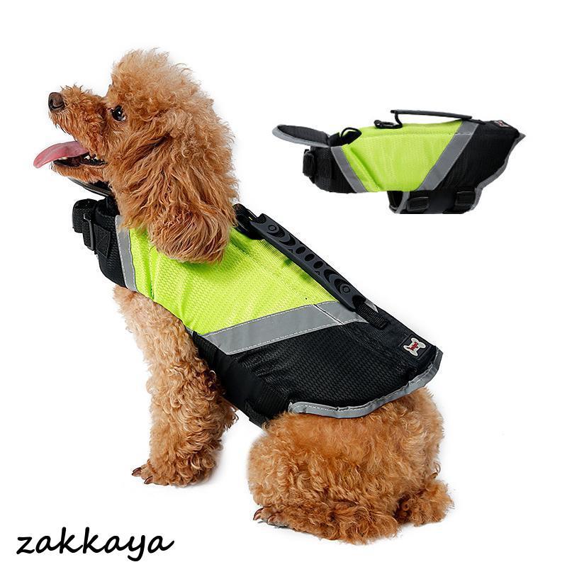 犬用ライフジャケット 犬用浮き輪 救命胴衣 ペット用品 ハンドル付き 反射ストリップ 浮き輪 犬のライフジャケット 泳ぎ 水遊び 安全 安
