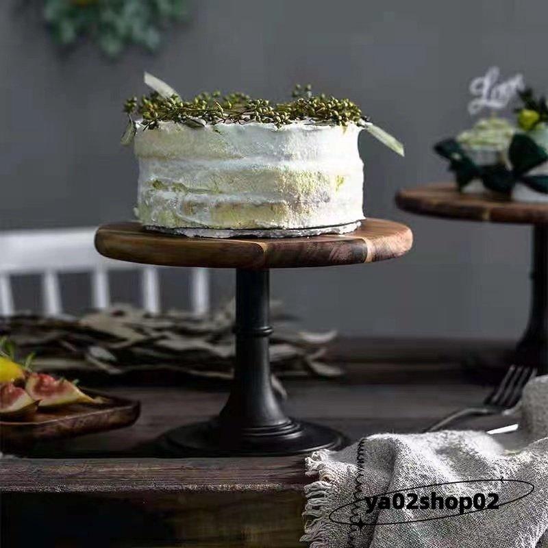 ケーキスタンド ケーキトレー 木製 手作り台座 ケーキ台 デザート ケーキディスプレイ テーブル ラウンド 宴会 高級感 ケーキの陳列台